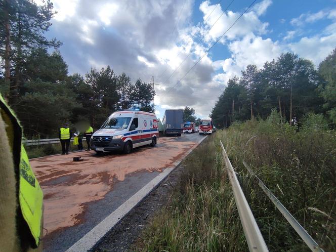 Zderzenie 3 osobówek i ciężarówki na DK46 w Częstochowie