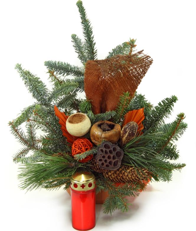 Bożonarodzeniowy stroik na grób