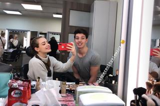 Wiktoria Gąsiewska i Jasper Sołtysiewicz na planie serialu Barwy szczęścia