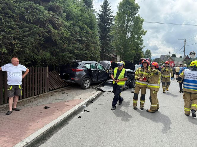 Zderzenie samochodów w Białym Dunajcu