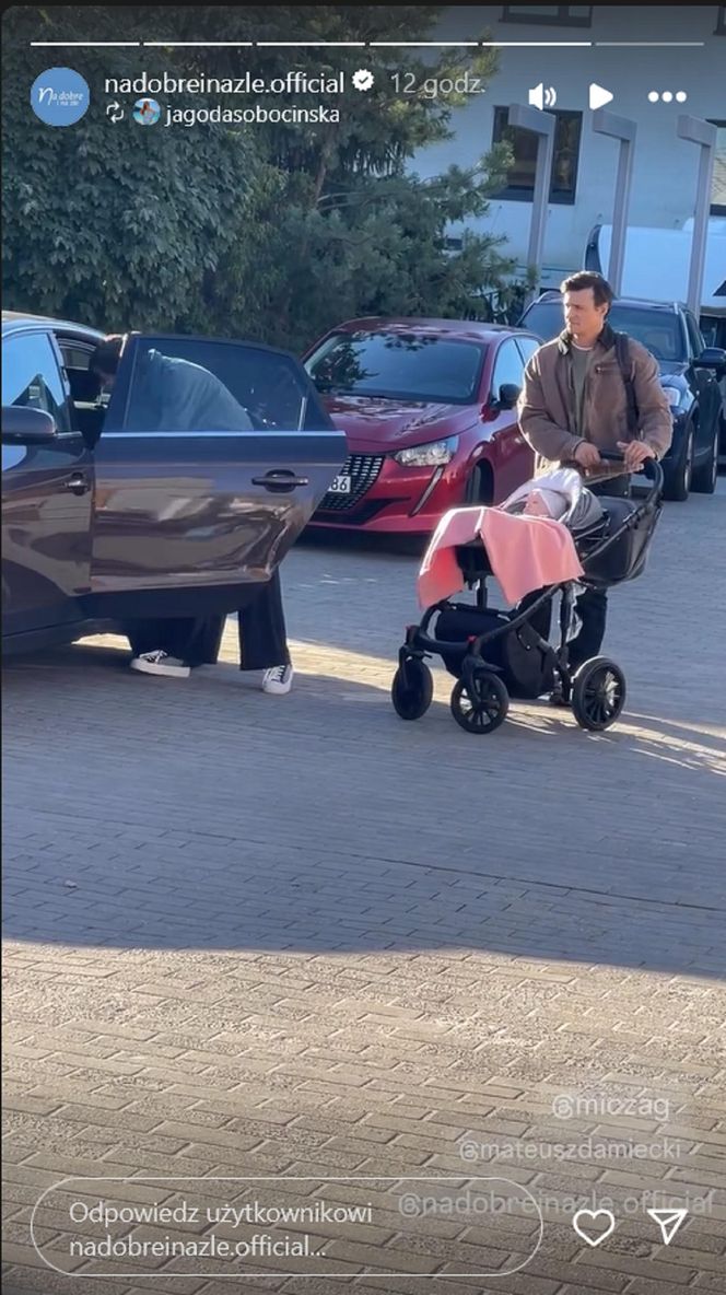 Na dobre i na złe. Blanka (Pola Gonciarz), jej córka Nina (Rita Sobocińska), Krzysztof Radwan (Mateusz Damięcki)