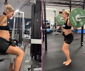 Polska lekkoatletka w zaawansowanej ciąży wyciska na siłowni. Chciałabym móc ciężej trenować