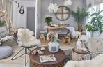 Salon w stylu scandi boho