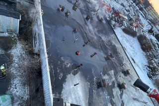 Pożar pustostanu w Dąbrowie Górniczej