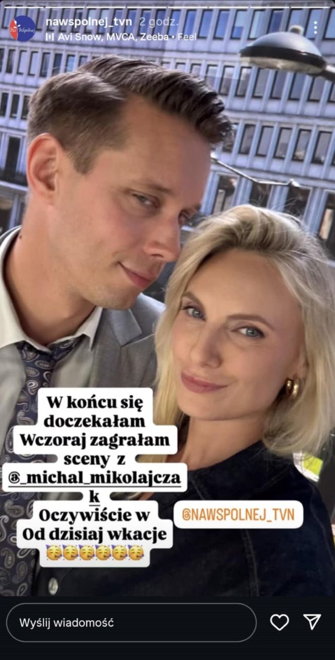 Na Wspólnej nowy sezon. Monika (Sylwia Gliwa), Darek Żbik (Michał Mikołajczak) na planie