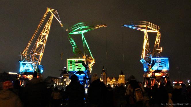 Iluminacja szczecińskich dźwigozaurów
