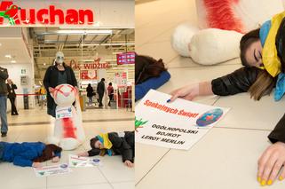 Protest przed Auchan