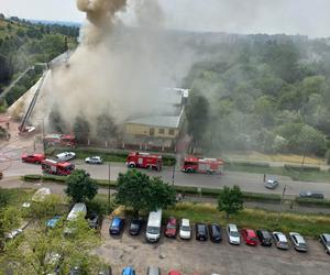 Pożar dachu kościoła św. Floriana w Sosnowcu