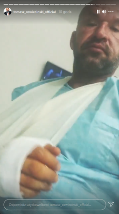 Tomasz Oświeciński (Andrzejek z M jak miłość) na Instagramie opowiada o wypadku i operacji