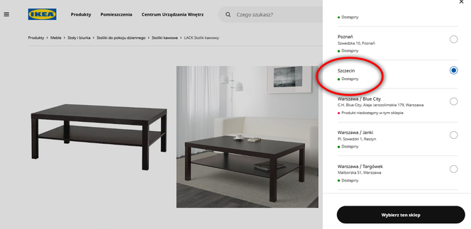 Drobna usterka na stronie IKEA wzbudziła spore zainteresowanie wśród mieszkańców Szczecina