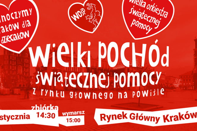 WOŚP 2020 Kraków. Wielki Pochód Świątecznej Pomocy przejdzie przez miasto