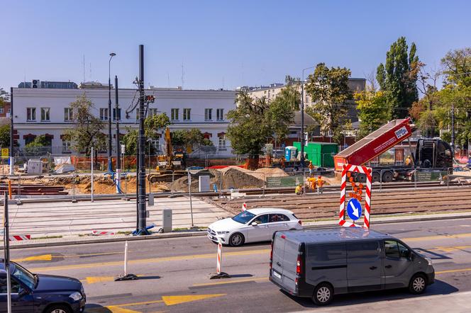 Budowa tramwaju na Rakowieckiej w Warszawie