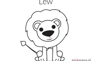 Lew - kolorowanka z lwem do druku