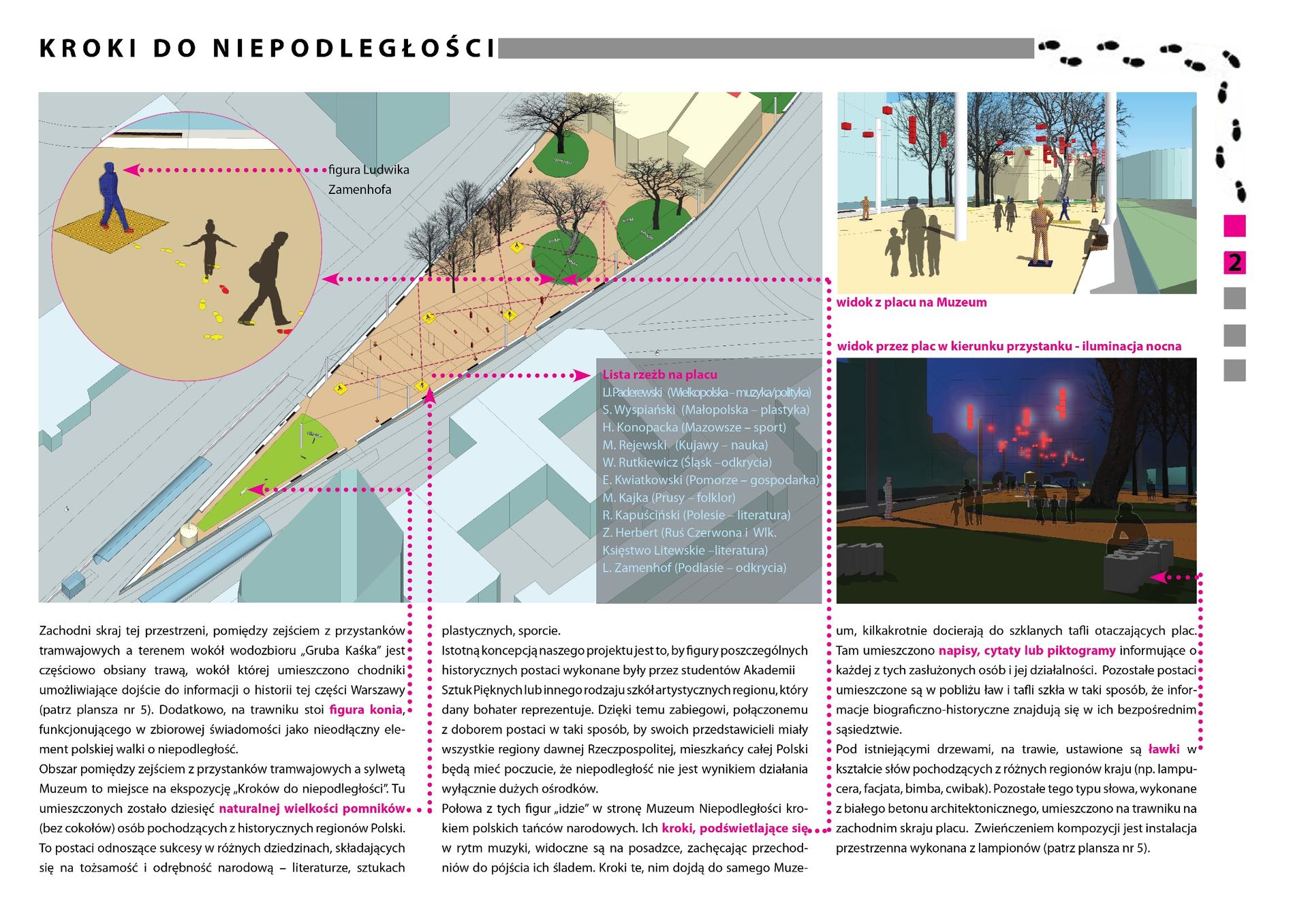 Muzeum Niepodległości: 3 nagroda, plansza 1. Autorzy: Andrzej Klimkiewicz, Joanna Kuchta, Hanna Dzielińska 