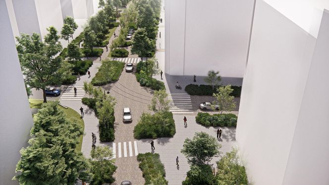 Druga z koncepcji zmian na ul. Wileńskiej w Warszawie