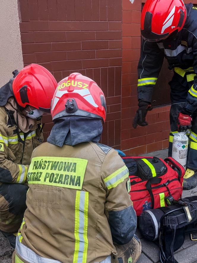 Pożar w wieżowcu na terenie Torunia. 7 zastępów straży w akcji