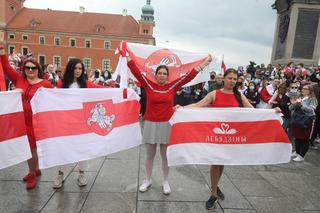 Manifestacja poparcia dla Białorusinów w Warszawie