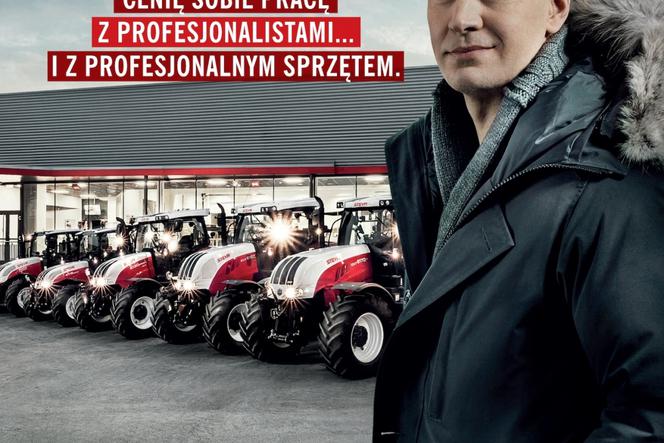 Michał Żebrowski reklamuje traktory Steyr