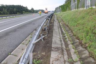 Dachowanie BMW na autostradzie A4