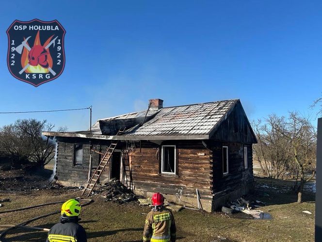 Pożar domu w Korycianach