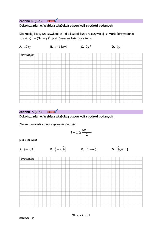Matura poprawkowa  MATEMATYKA 2025- FORMUŁA 2023