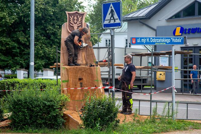 Wyrzeźbili tron z pnia znanego hrubieszowskiego dębu