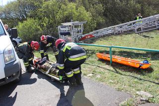 Dramatyczne sceny na toruńskim lotnisku. Efektowne ćwiczenia służb