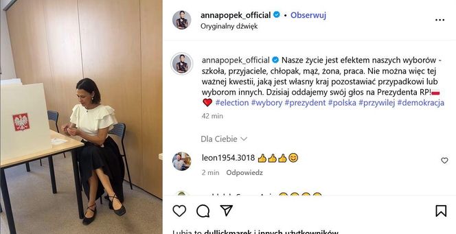 Wybory Prezydenckie 2025: Jak głosują gwiazdy? Anna Popek