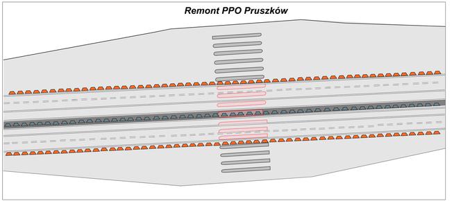 Remont A2. Usuwanie wysepek na PPO Pruszków