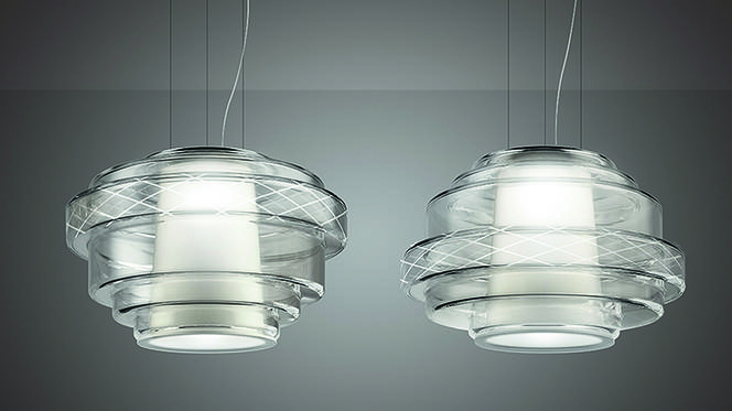 Lampa ze szklanym kloszem ombre