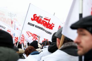 Setki rolników i członkowie Solidarności protestują w Gdańsku