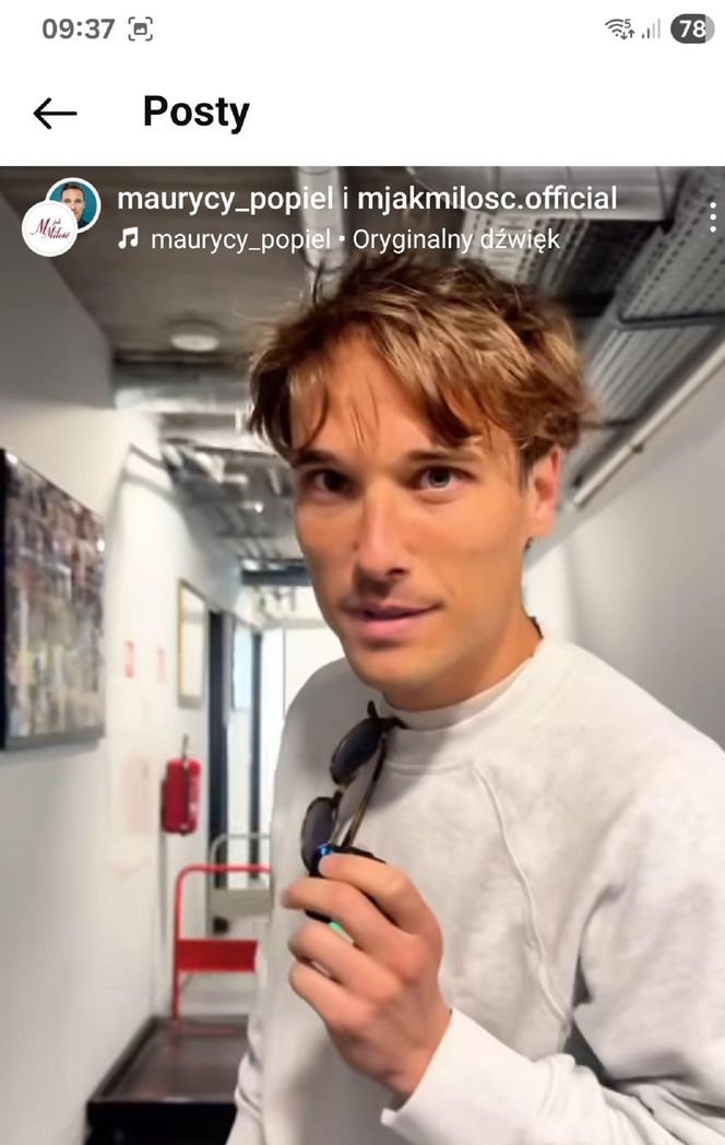 M jak miłość nowy sezon. Olek (Maurycy Popiel) na planie