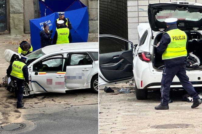 Śmiertelny wypadek w centrum Warszawy. Kierowca wjechał w ścianę tunelu