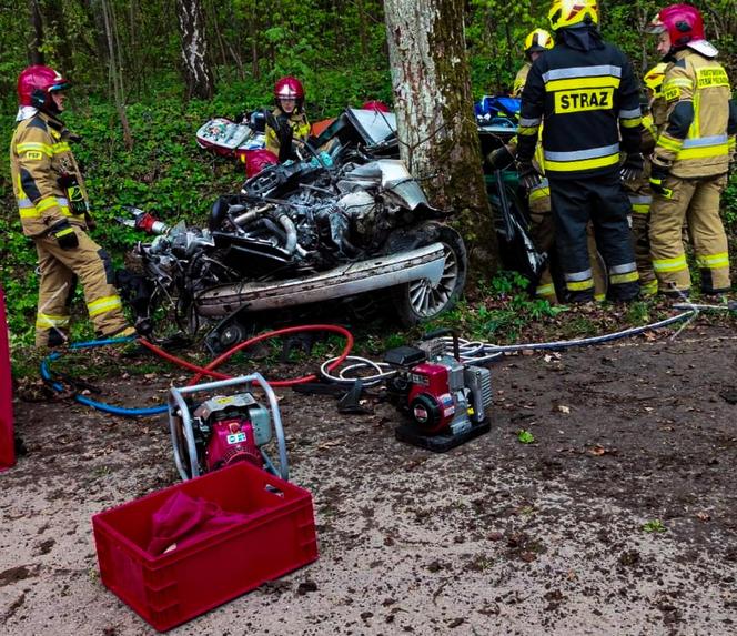 BMW roztrzaskało się na drzewie. 22-latka nie żyje