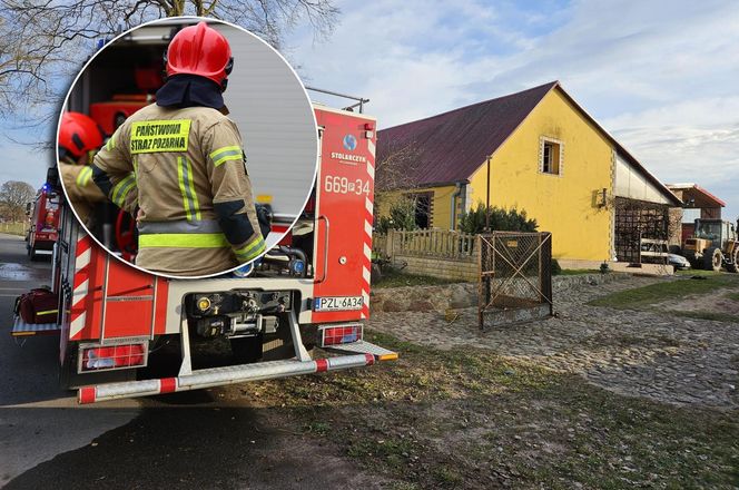 Chwalimie. Tragiczny pożar domu jednorodzinnego. Nie żyje 36-latek, jego mamę zabrała karetka [ZDJĘCIA].