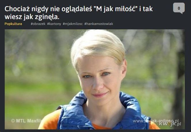 M jak miłość / Memy z serialu