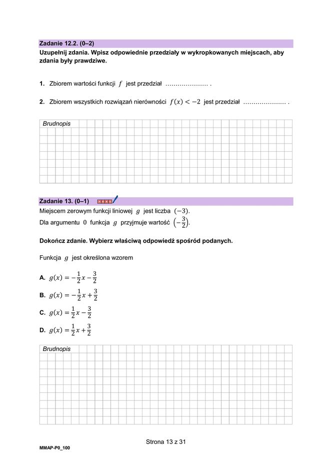 Matura poprawkowa  MATEMATYKA 2025- FORMUŁA 2023