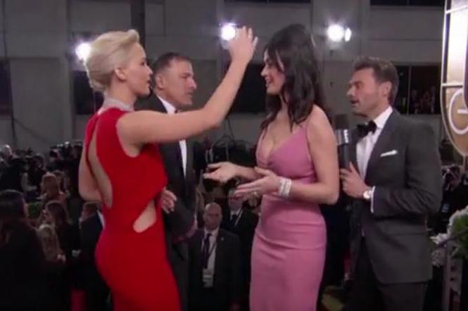 Złote Globy 2016 Katy Perry i Jennifer Lawrence