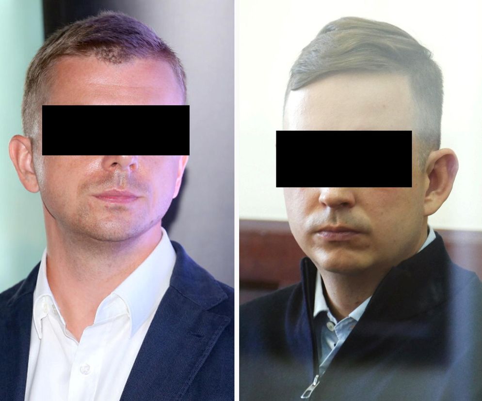 Podwójny portret Sebastiana M. i Pawła Sz. z zamazanymi oczami, przedstawiający obu mężczyzn, o których mowa w artykule na Super Biznes, dotyczącym kosztów ich ekstradycji i deportacji.