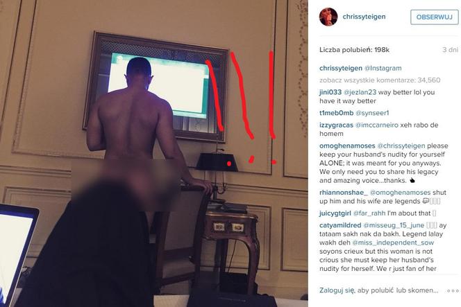 John Legend nago - zdjęcie zrobione przez Chrissy Teigen