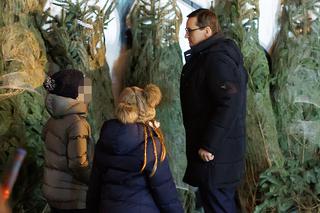 Premier Mateusz Morawiecki kupuje choinkę. Wybrał potężne drzewko