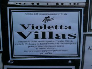 Violetty Villas pogrzeb