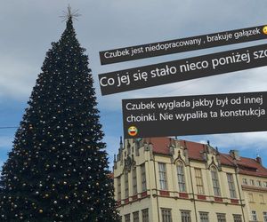 Co jest nie tak z nową choinką we Wrocławiu? Brakuje gałązek, czubek jest niedopracowany