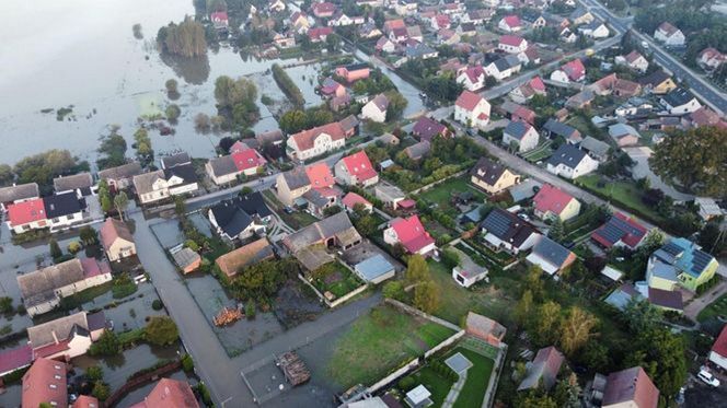 Powódź w Lubuskiem. Odra zalała ulice w Osiecznicy.