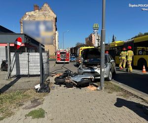 W Chorzowie doszło do dwóch wypadków z motocyklistami. Jeden trafił do szpitala