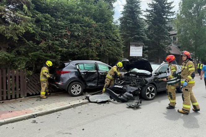 Zderzenie samochodów w Białym Dunajcu