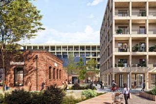 Apartamenty oraz usługi w zabytkowych halach fabryki Perun na warszawskim Kamionku. Zburzono już stare zabudowania