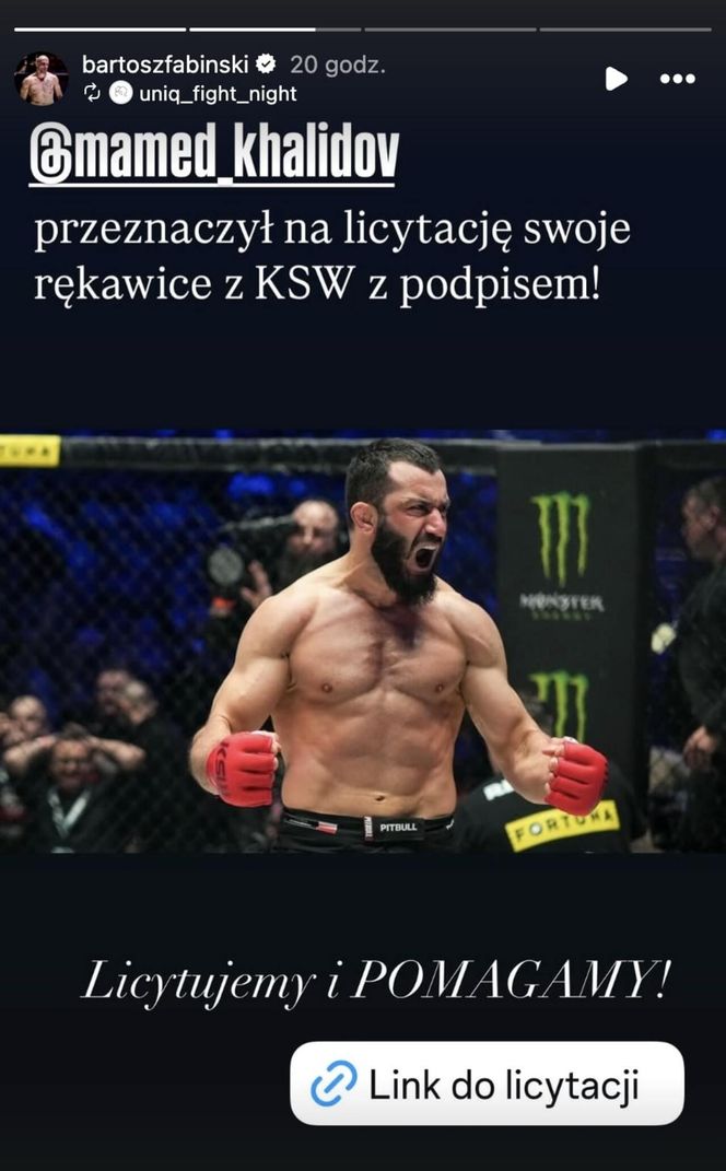 Licytacja z rękawicami Mameda Khalidova