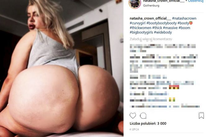 Natasha Crown ma największe pośladki na świecie?