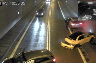 Wypadek w tunelu w Lalikach. Rozpędzone mitsubishi staranowało mercedesa. 5 osób w szpitalu 